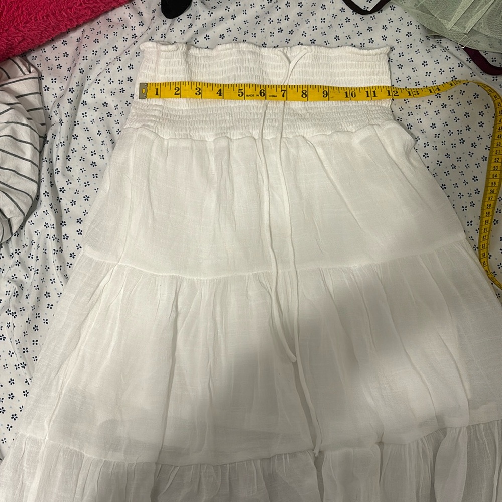 White Tiered Maxi Skirt - Lightweight Summer Skirt C32